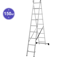 Лестница алюминиевая двухсекционная 2x9 ступеней NV1220 Новая высота 1220209