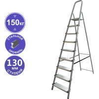 Стремянка алюминий-сталь 10 ступеней 130 мм NV1137 Новая высота 1137110