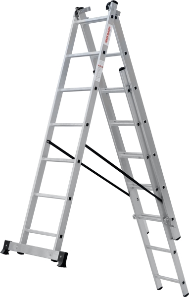 Лестница алюминиевая трехсекционная 3x7 ступеней NV123 Новая высота 1230307