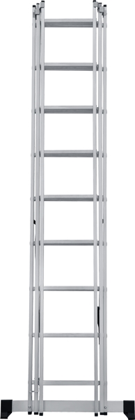 Лестница алюминиевая трехсекционная 3x9 ступеней NV123 Новая высота 1230309