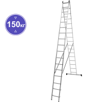 Лестница алюминиевая двухсекционная 2x17 ступеней NV1220 Новая высота 1220217