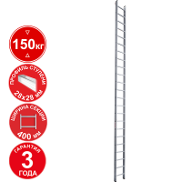 Лестница профессиональная алюминиевая односекционная 23 ступени NV321 Новая высота 3210123