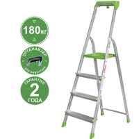 Стремянка алюминиевая 4 ступени с органайзером NV2115 Новая высота 2115104