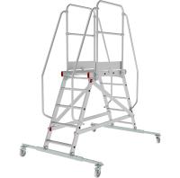 Индустриальная передвижная двухсторонняя лестница-подмости с платформой 2x5 ступеней NV5520 Новая высота 5520205