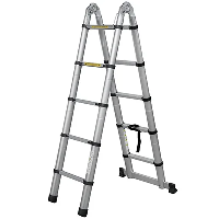Лестница телескопическая 3,2/1,6 м двухсекционная алюминиевая 2x5 ступеней Новая Высота 2311205ТЛ