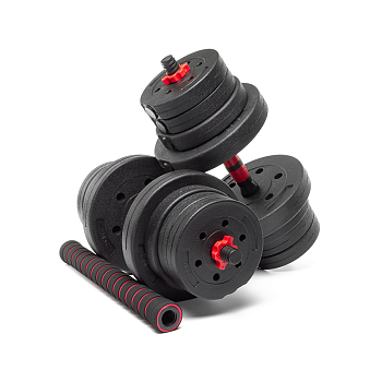 Набор композитных гантелей AMETIST 24 кг с соединительным грифом