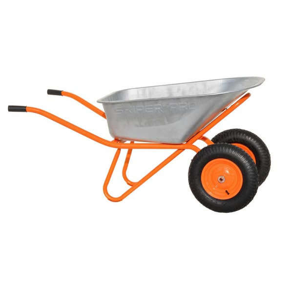 Тачка строительная SKIPER 2х130 expert PRO (до130л, до350кг, 2x4.00-8, ось20*80)