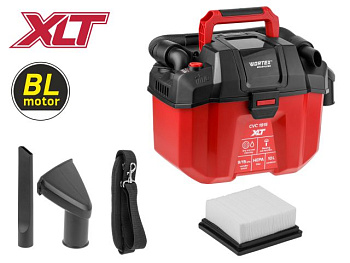 Аккум. пылесос WORTEX CVC 1815 в кор. ALL1 XLT SOLO БЕСЩЁТ., 18 В, 9-15 кПа, 10 л, строительный БЕЗ АККУМУЛЯТОРА