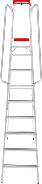Стремянка индустриальная алюминиевая 9 развальцованных ступеней органайзер NV5115 Новая высота 5115109
