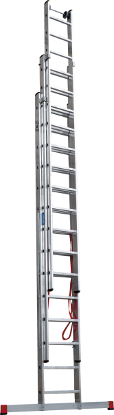 Лестница индустриальная алюминиевая трехсекционная 3x14 ступеней NV5230 Новая высота 5230314