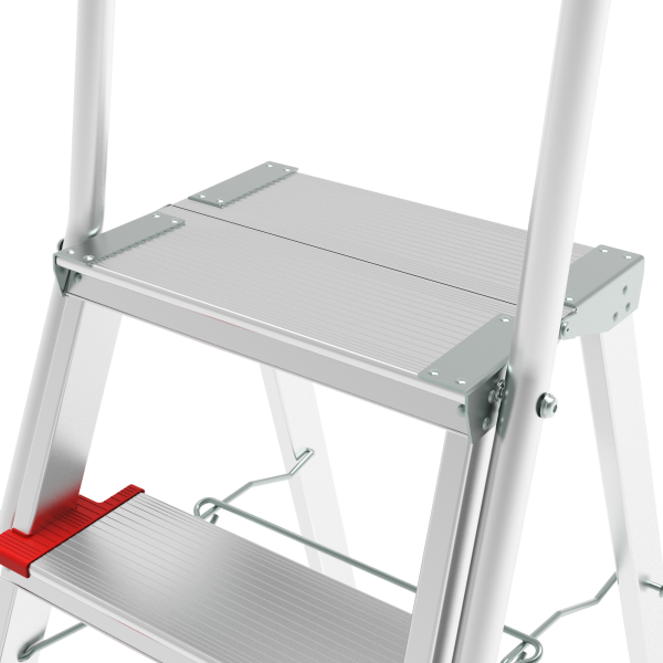 Стремянка профессиональная алюминиевая 3 ступени 130мм площадка 350х260мм дуга безопасности 800мм Новая высота 3139103