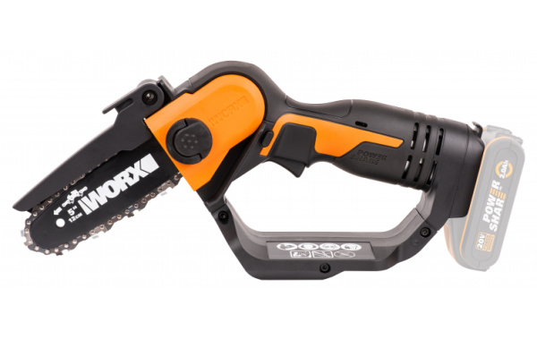 Мини-пила цепная аккумуляторная WORX WG324E.9, 20В, 12см, без АКБ и ЗУ