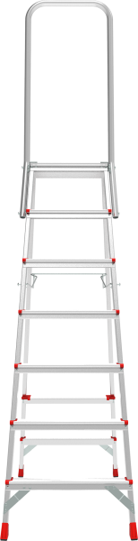 Стремянка профессиональная алюминиевая 7 ступеней площадка 350х260 мм дуга безопасности 800 мм NV3136 Новая высота 3136107