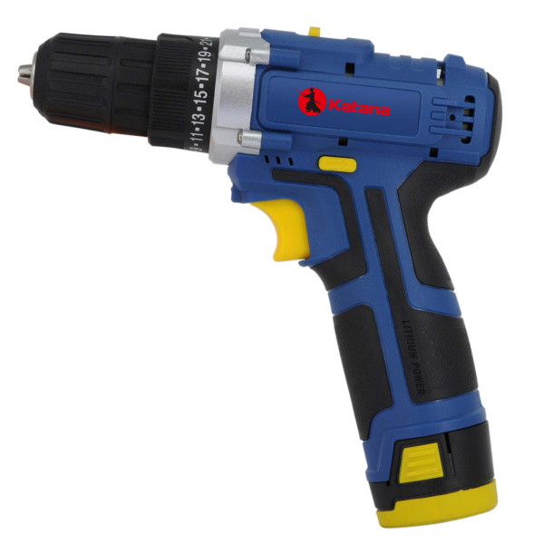 Аккумуляторная дрель-шуруповерт KATANA PROdrive 1215 (12В, 2 акк, 1,5 А/ч Li-ion  2 ск, 19Нм, кейс)