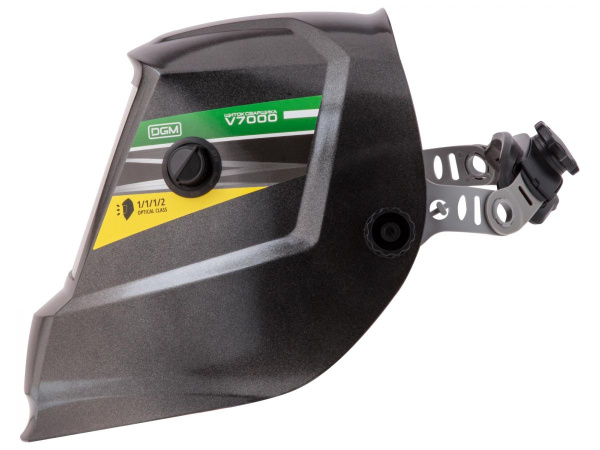 Щиток сварщика  с самозатемняющимся светофильтром DGM V7000 (черный) (1/1/1/2, 104x63 мм (65,5 см2), DIN 3,5/4-8/9-13 (регул), 4 сенсора)