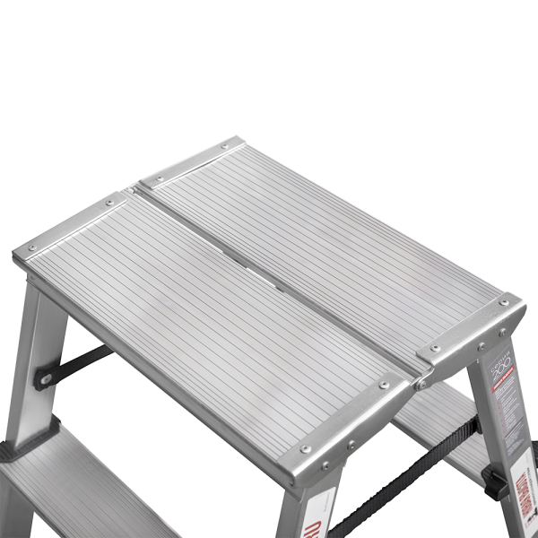 Стремянка алюминиевая двухсторонняя 2x5 ступеней площадка 260мм NV 212 Новая высота 2120205