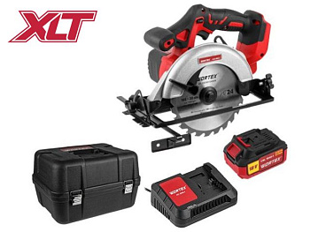 Аккумуляторная циркулярная пила WORTEX CCS 1816-1 в чем. ALL1 XLT SET 18 В, 165 мм, до 55 мм, 4 А*ч 