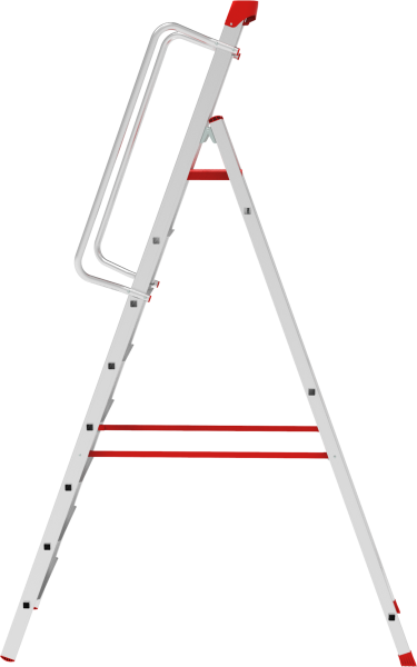 Стремянка индустриальная алюминиевая 8 развальцованных ступеней органайзер NV5115 Новая высота 5115108