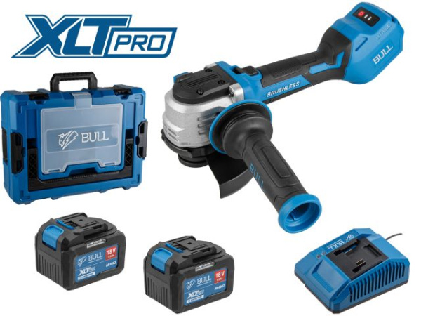 Аккум. углошлифмашина BULL CSG 1812-1 SR Xcase XLTpro 2x6 Ач БЕСЩЕТ, 125 мм, рег. об., 10 000 об/мин 