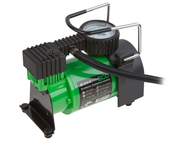 Компрессор автомобильный ECO AE-015-3 (12 В, 150 Вт, 40 л/мин, 10 бар (манометр 7 бар), сумка)