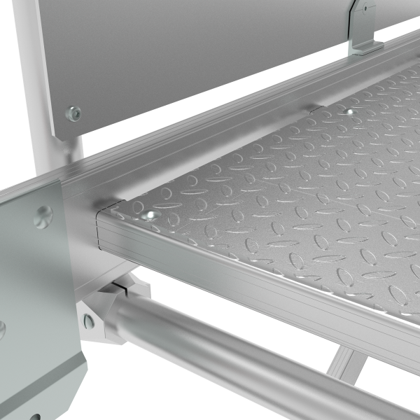 Индустриальная передвижная двухсторонняя лестница-подмости с платформой 2x4 ступеней NV5520 Новая высота 5520204