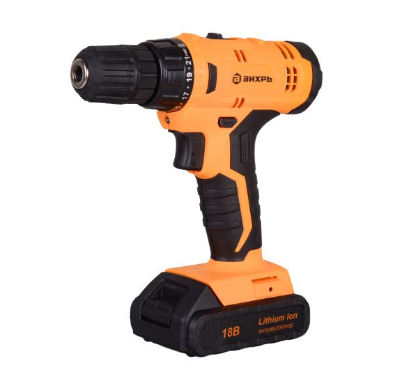 Дрель-шуруповерт аккумуляторная ДА-18Л-2К (2,0 А/ч) Вихрь