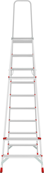 Стремянка профессиональная алюминиевая 9 ступеней с большой площадкой NV3130 Новая высота 3130109