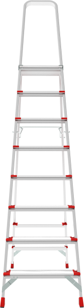 Стремянка профессиональная алюминиевая 8 ступеней площадка 350х260 мм NV3137 Новая высота 3137108