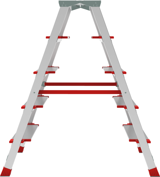 Стремянка профессиональная алюминиевая двухсторонняя 2x5 ступеней 130 мм площадка 260 мм NV3127 Новая высота 3127205