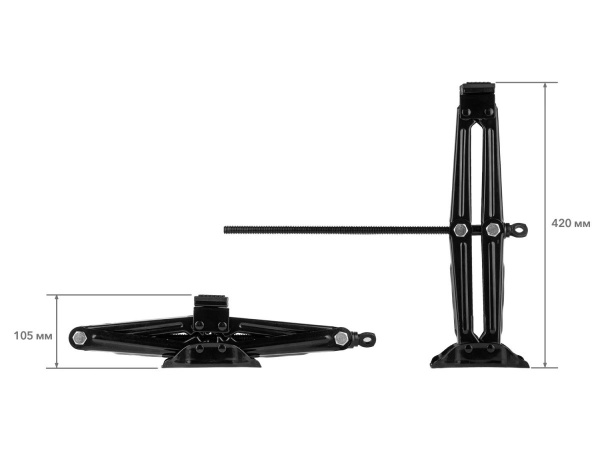 Домкрат механический (ромб) 2т 105-420мм STARTUL AUTO (ST8021-02) (винтовой, h min 105мм, h max 420мм)