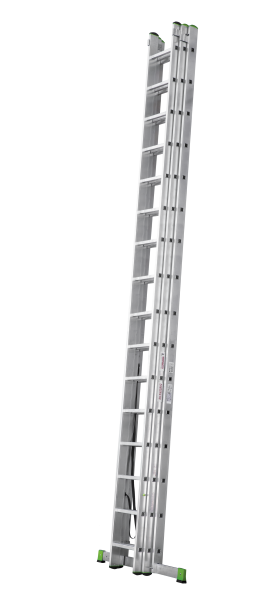 Лестница алюминиевая трехсекционная 3x16 ступеней NV223 Новая высота 2230316