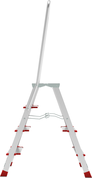 Стремянка профессиональная алюминиевая 4 ступени 130мм площадка 350х260мм дуга безопасности 800мм Новая высота 3139104