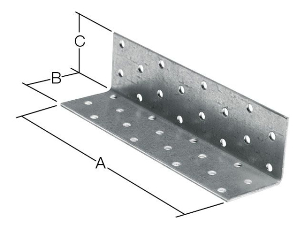 200х60х60 мм Уголок крепежный равносторонний KUR белый цинк (5 шт.)
