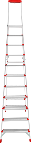 Стремянка профессиональная алюминиевая 11 ступеней с большой площадкой и органайзером NV3138 Новая высота 3138111