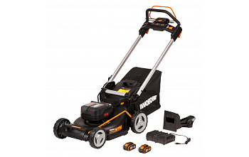 Газонокосилка аккумуляторная самоходная WORX WG749E 40В 46см 4Ачх2 ЗУ 2Ах2