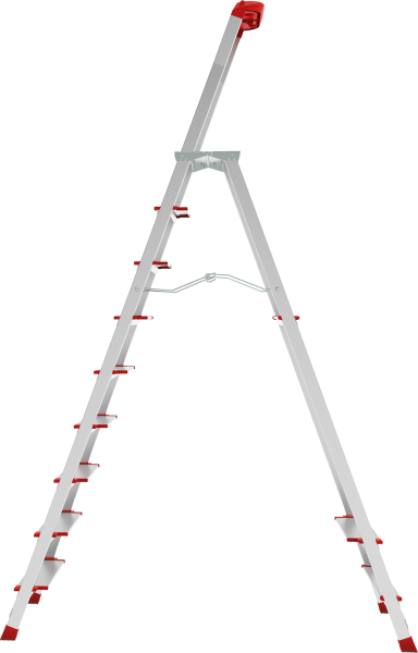 Стремянка профессиональная алюминиевая 9 ступеней с большой площадкой и органайзером NV3138 Новая высота 3138109