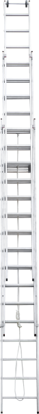 Лестница индустриальная трехсекционная с тросовой тягой 3x16 ступеней NV525 Новая высота 5250316