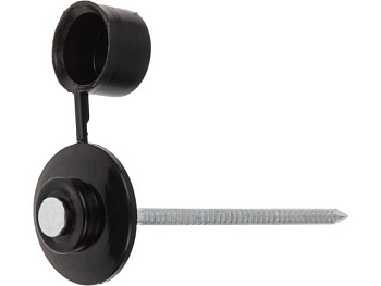 2,8x70 мм Гвоздь кровельный с пласт. шляпкой черный для ондулина (100 шт.)