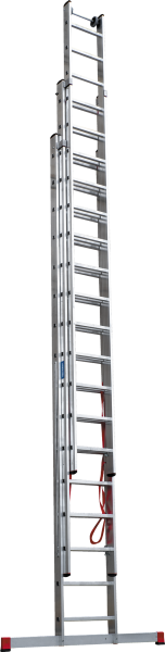 Лестница индустриальная алюминиевая трехсекционная 3x16 ступеней NV5230 Новая высота 5230316