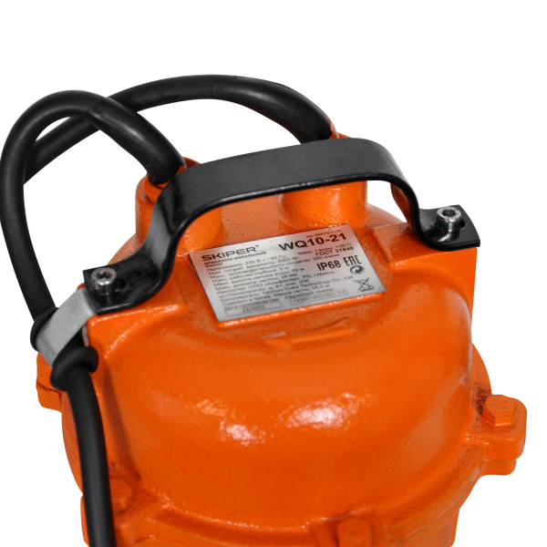 Насос дренажно-фекальный Skiper WQ10-21 (с измельчителем, 2000 Вт, 300 л/мин, чугун, попл.выкл)