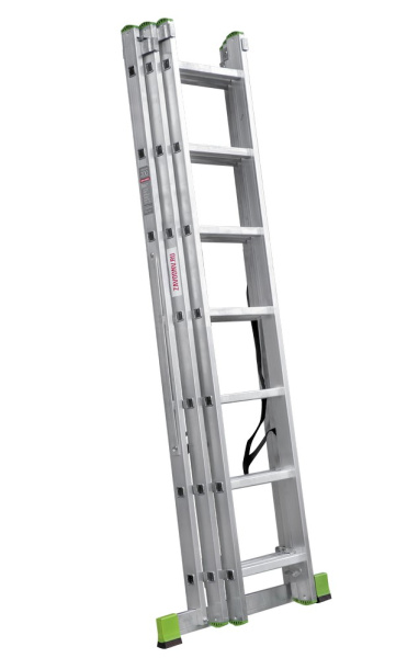Лестница алюминиевая трёхсекционная 3х7 ступеней NV223 Новая высота 2230307