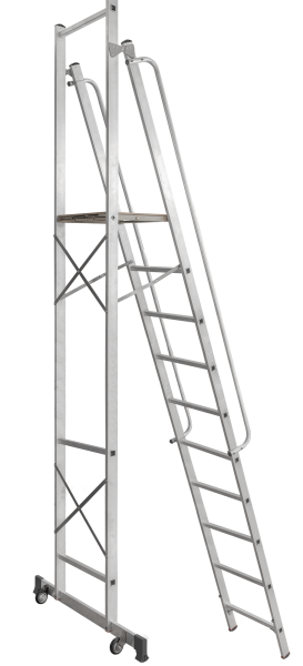 Стремянка передвижная профессиональная 10 ступеней с платформой 450x450 мм NV1540 Новая высота 1540110