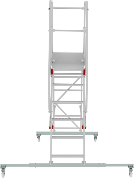 Индустриальная передвижная лестница-подмости 6 ступеней с платформой и ограждением NV5510 Новая высота 5510106