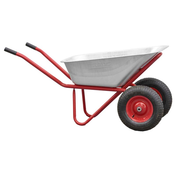 Тачка строительная BRADO 2x125 PROFI (до 125л, до 330кг, 2x4.00-8, пневмо, ось 20*100)