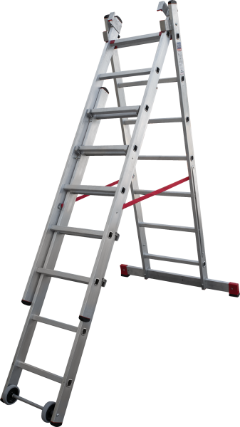 Лестница индустриальная алюминиевая трехсекционная 3x7 ступеней NV5230 Новая высота 5230307