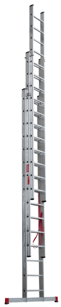 Лестница профессиональная алюминиевая 3х15 ступеней трёхсекционная NV3231 Новая высота 3231315