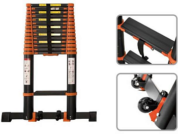 Лестница телескопическая 4,3 м односекционная алюминиевая 11 ступеней BLACK LINE STARTUL ST9931-043