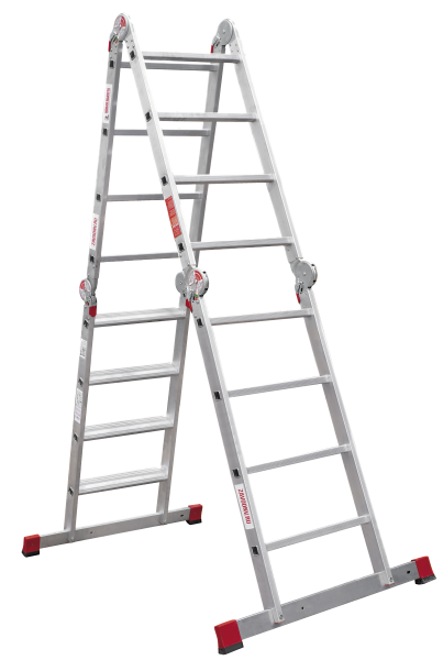 Лестница-трансформер профессиональная 4x4 ступеней 80 мм ширина 500 мм NV3324 Новая высота 3324404
