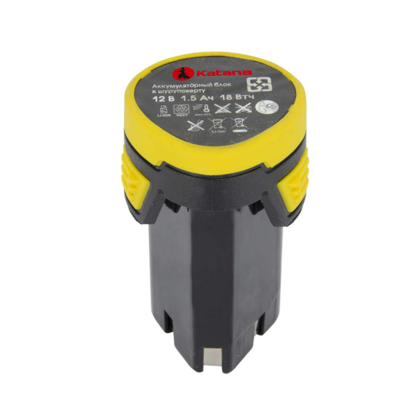 Аккумуляторная дрель-шуруповерт KATANA PROdrive 1215/1 в кор. (12В,1 акк,1,5 А/ч,Li-ion,2 ск, 19 Нм)