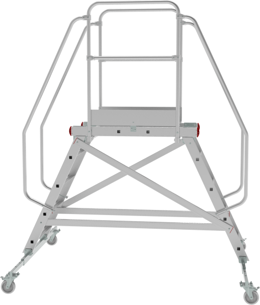 Индустриальная передвижная двухсторонняя лестница-подмости с платформой 2x5 ступеней NV5520 Новая высота 5520205